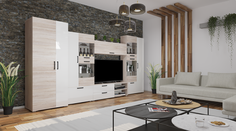 Corpus Capri MF-21 összeállítás 390 cm 130 cm-es Tv-s hátlappal