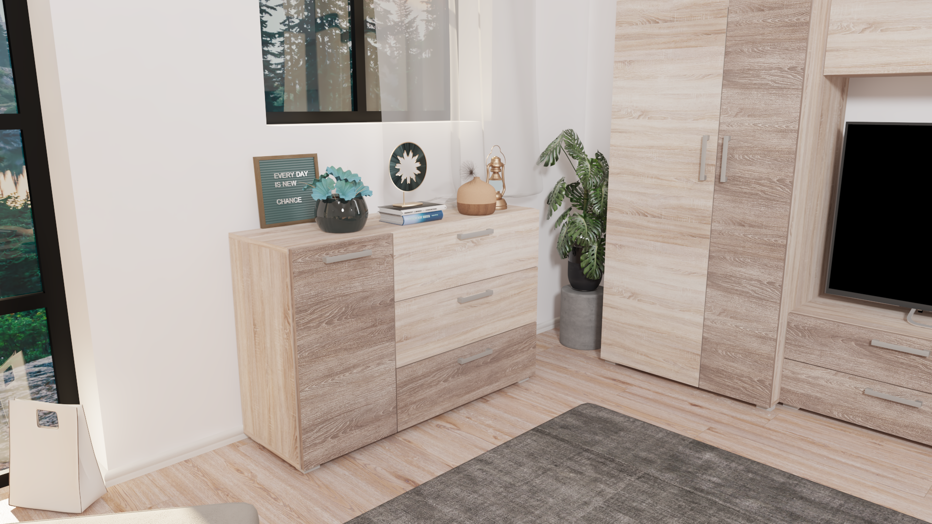 Corpus Caprima komód 120 cm Sonoma-Trüffel