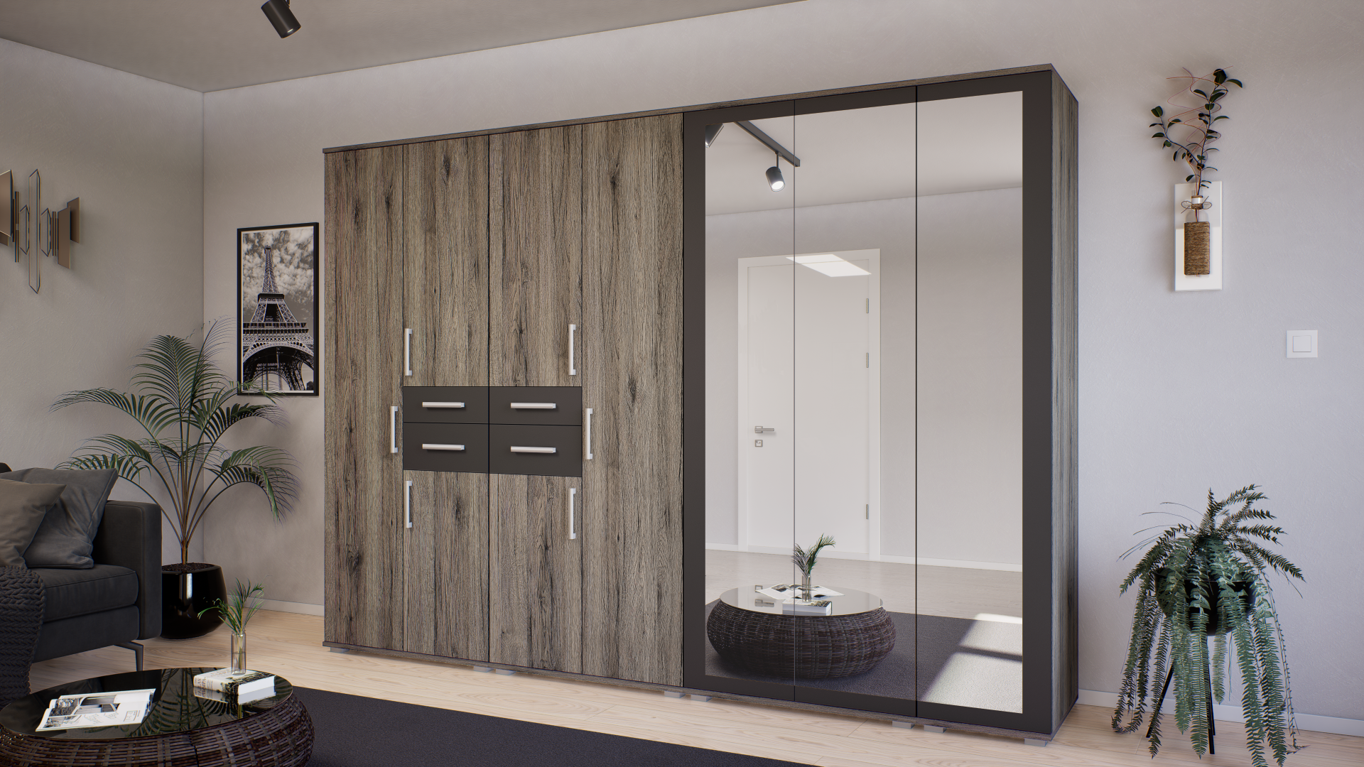 Corpus GIB Salon 13. 280 cm Sanremo-Matt Sötétszürke