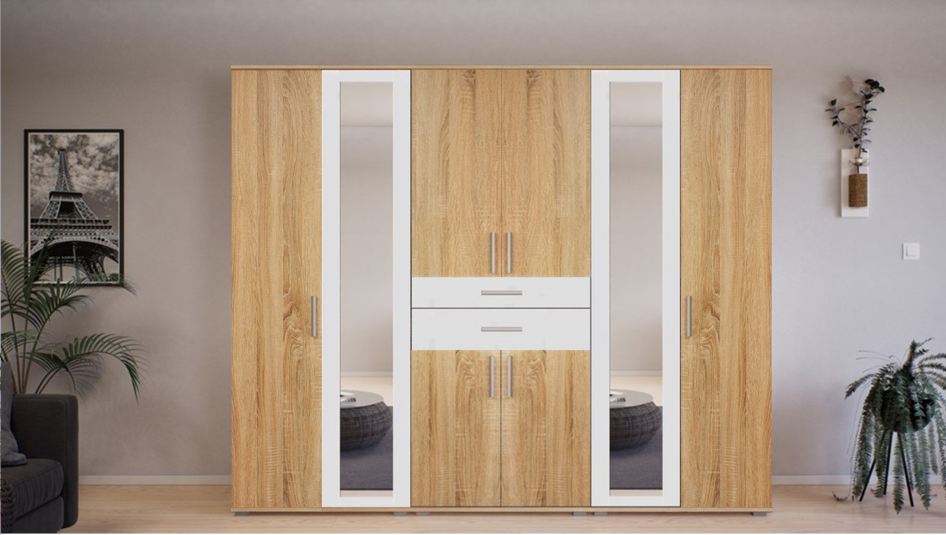 Corpus GIB Salon 9. 240 cm Sonoma-Magasfényű Fehér