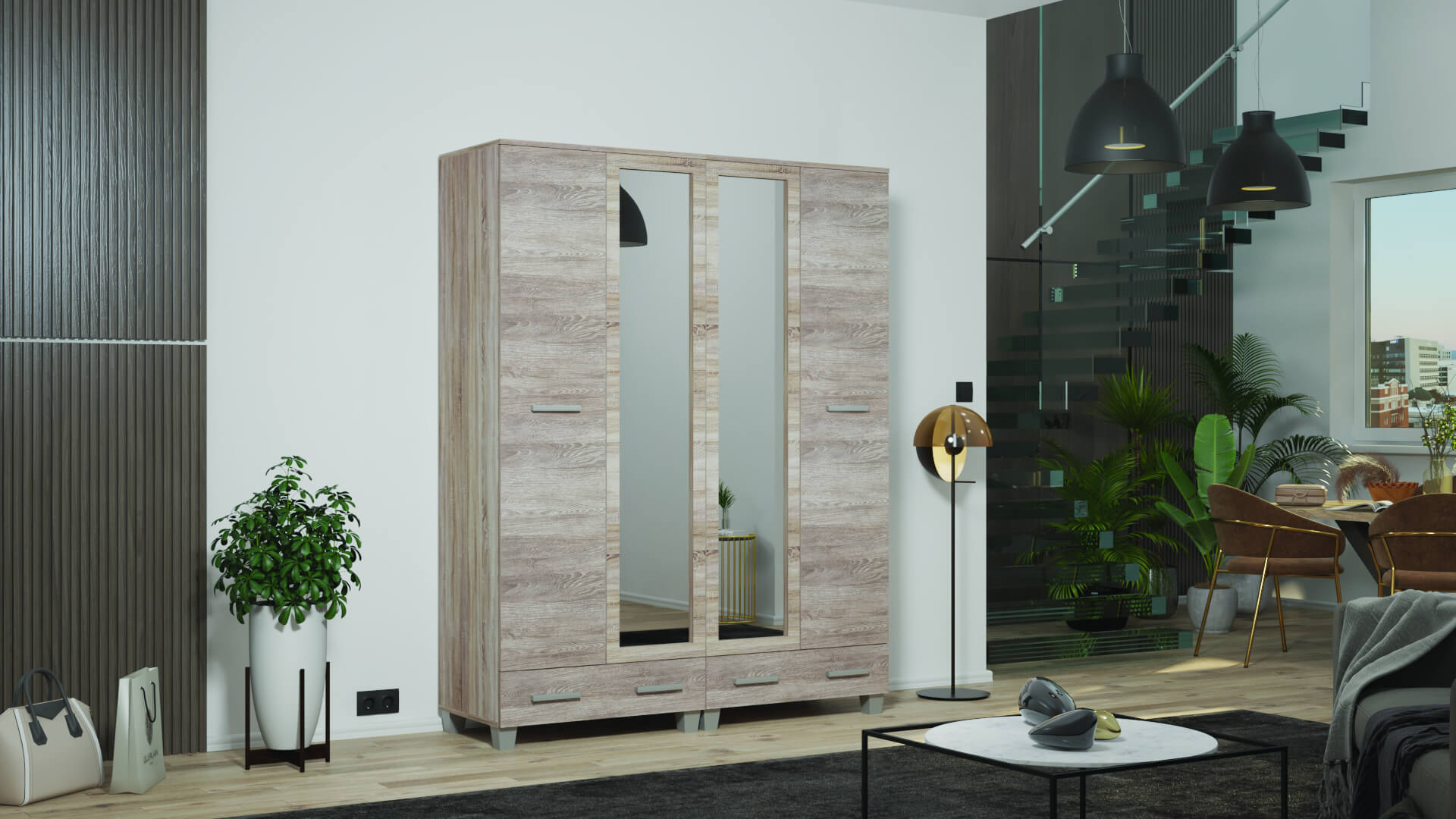 Corpus Gion GO Gardrób 160 cm V-3P Sonoma-Trüffel