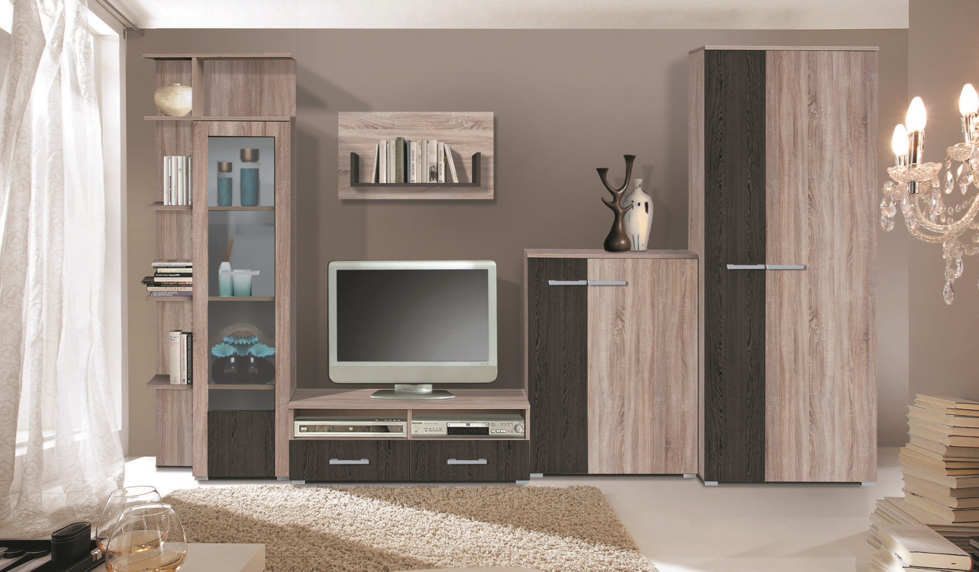 Corpus Maxim Plus 300 cm Sonoma-Sávos Wenge