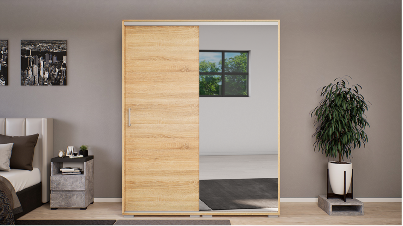 Corpus Memphis-A 120 cm (vállfás-polcos) Sonoma-Sonoma