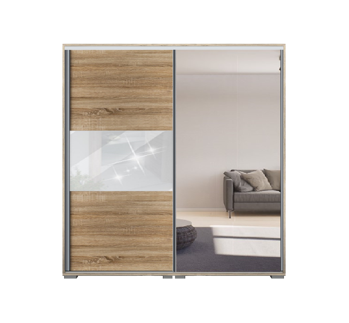 Dager tolóajtós gardrób 200 cm Vállfás-3 Polcos