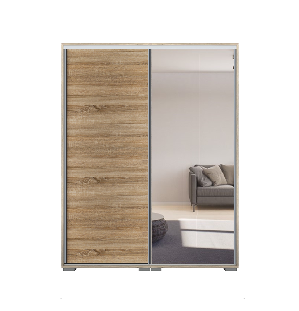 Dover tolóajtós gardrób 160 cm Vállfás-3 Polcos