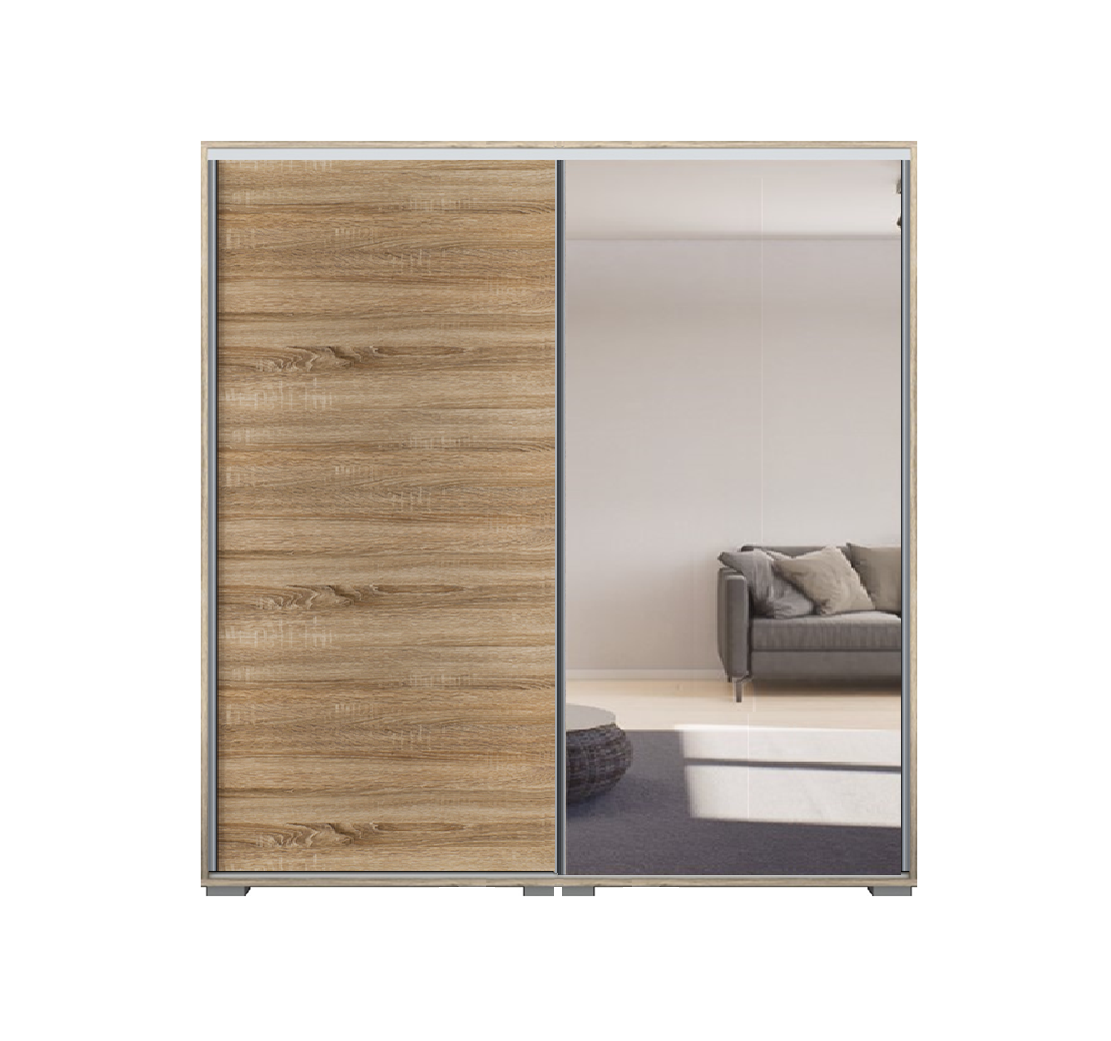 Dover tolóajtós gardrób 200 cm Vállfás-3 Polcos