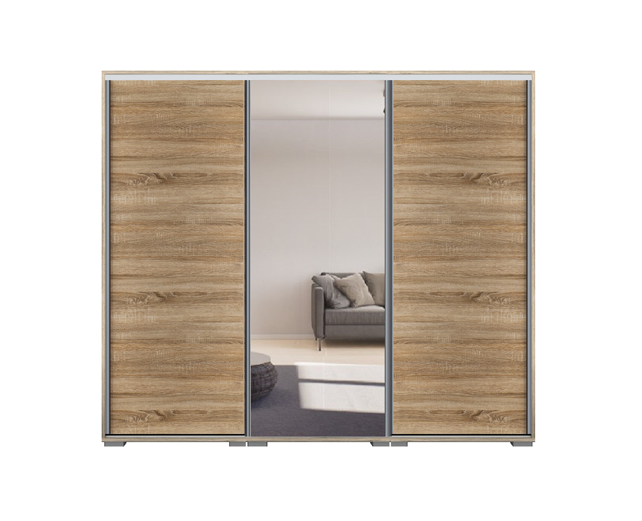 Dover tolóajtós gardrób 240 cm Vállfás-3 Polcos