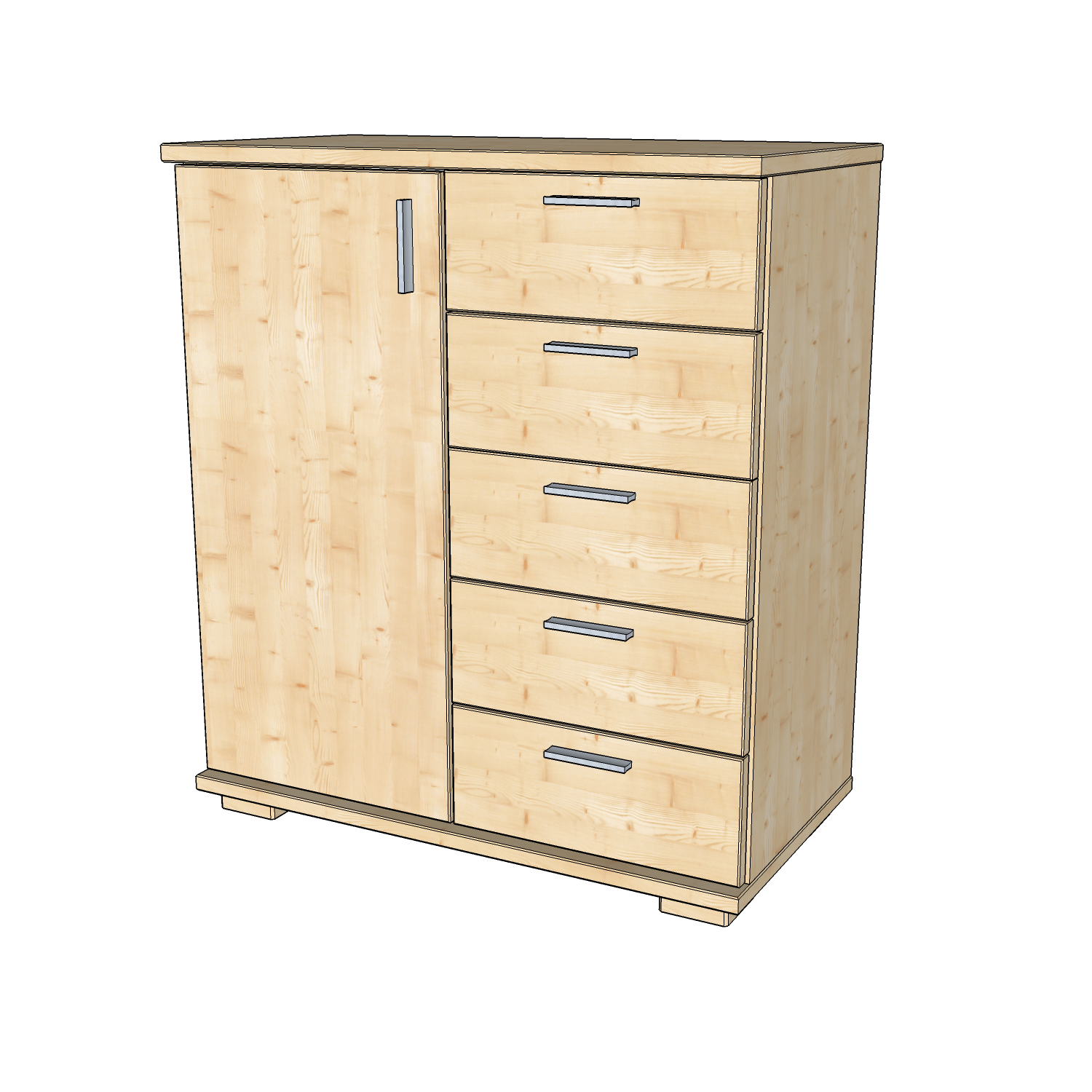 Nobis 5 fiókos 1 ajtós komód