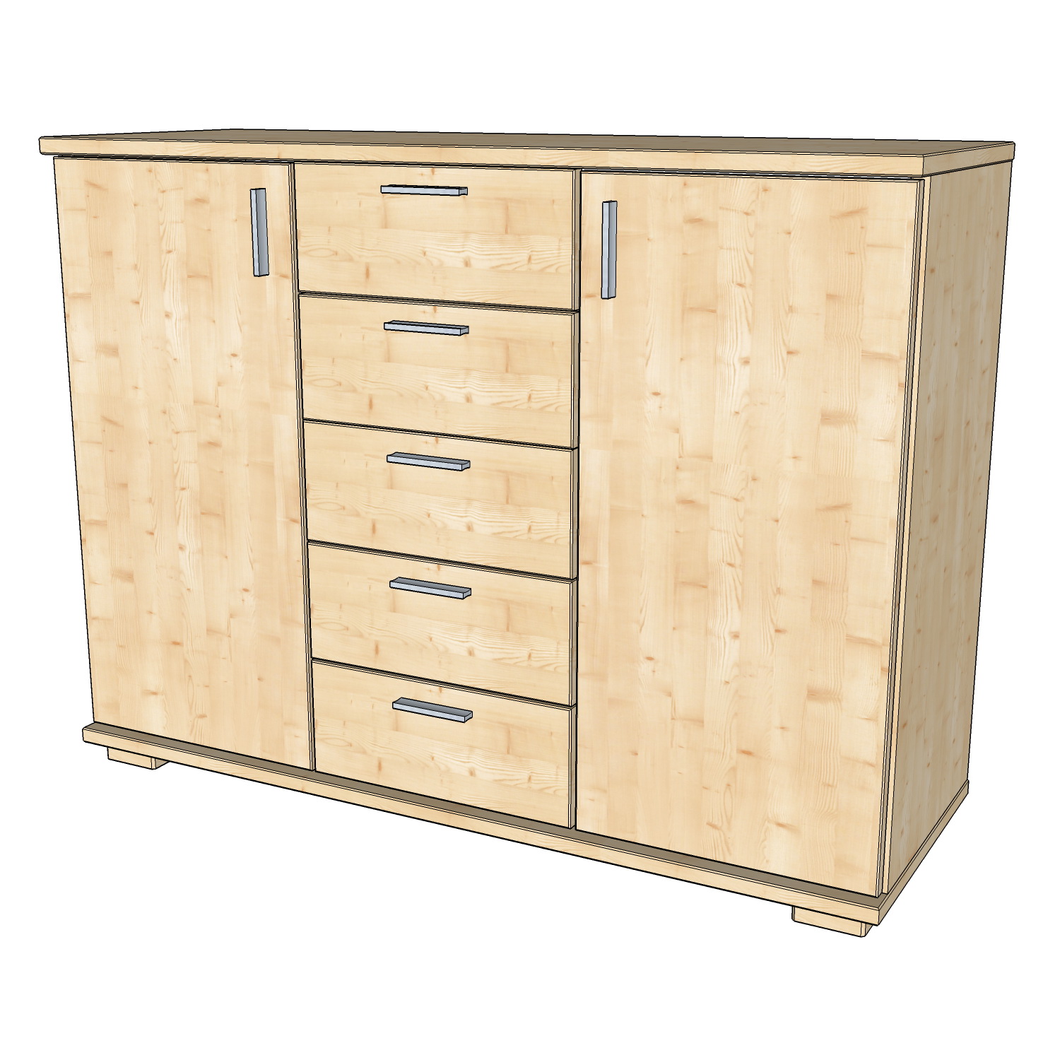 Nobis 5 fiókos 2 ajtós komód