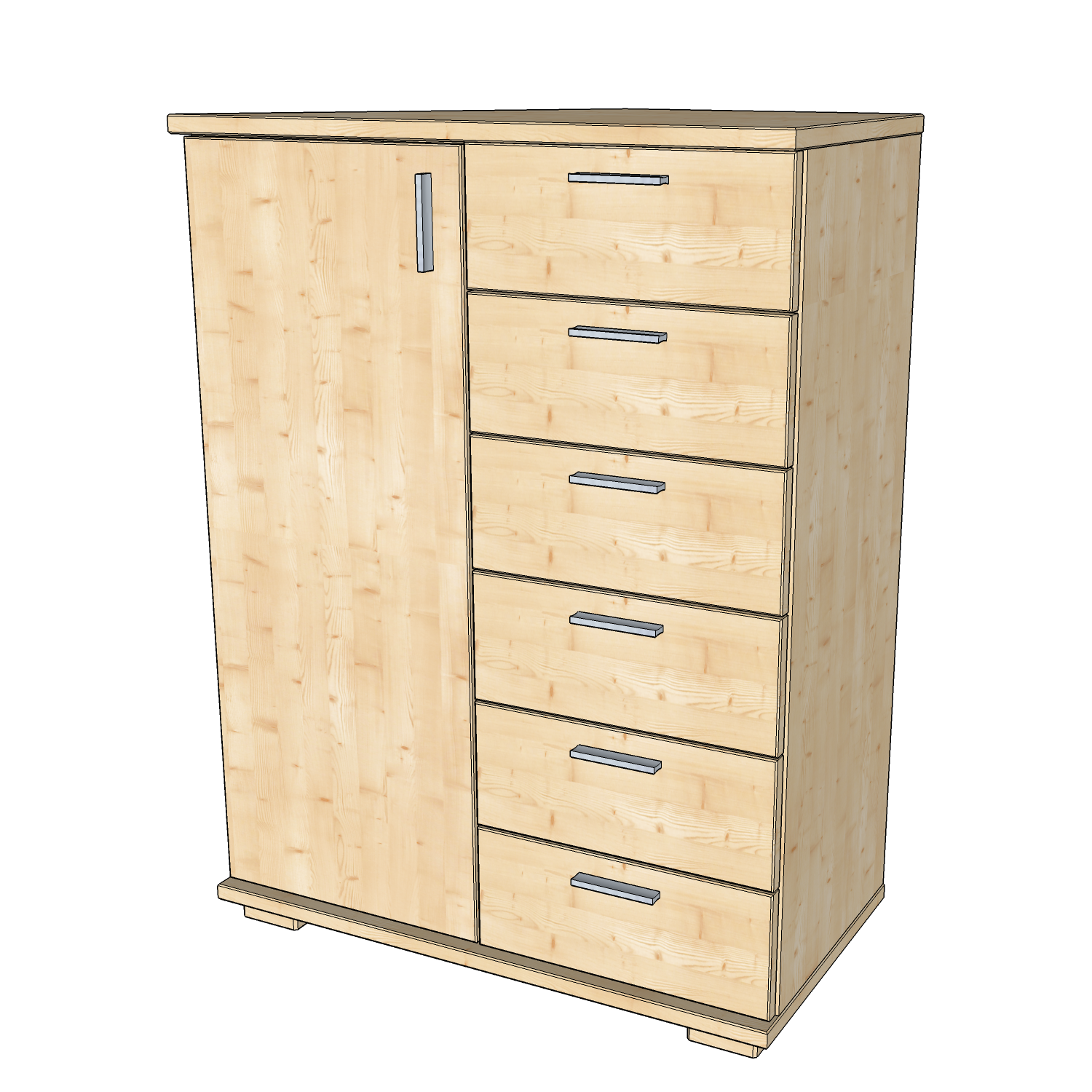 Nobis 6 fiókos 1 ajtós komód