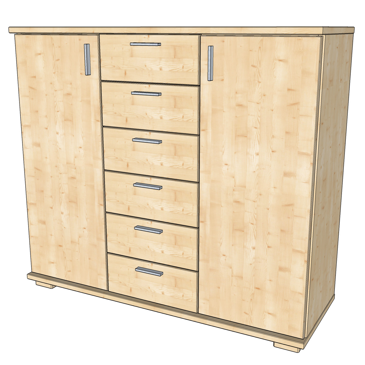 Nobis 6 fiókos 2 ajtós komód